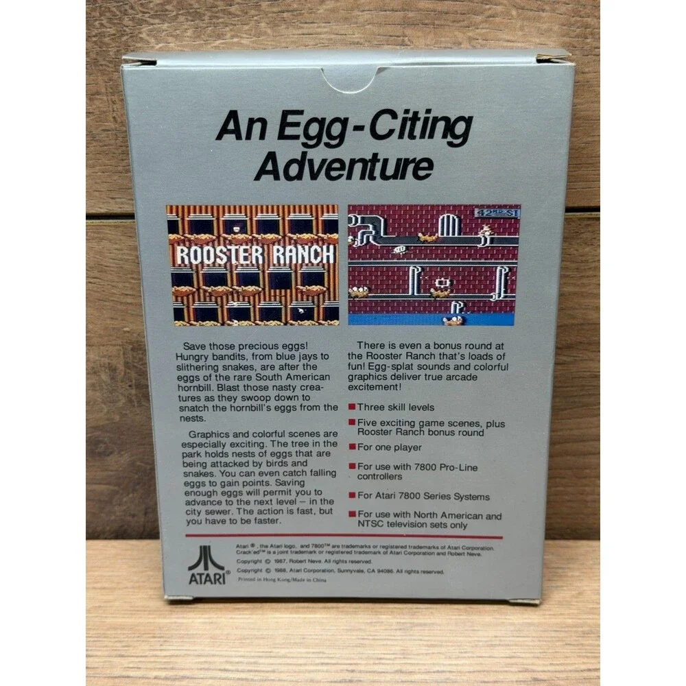 Crack'ed (Atari 7800, 1988) Complete CIB w/ Manual, Warranty Card, Poster & Box